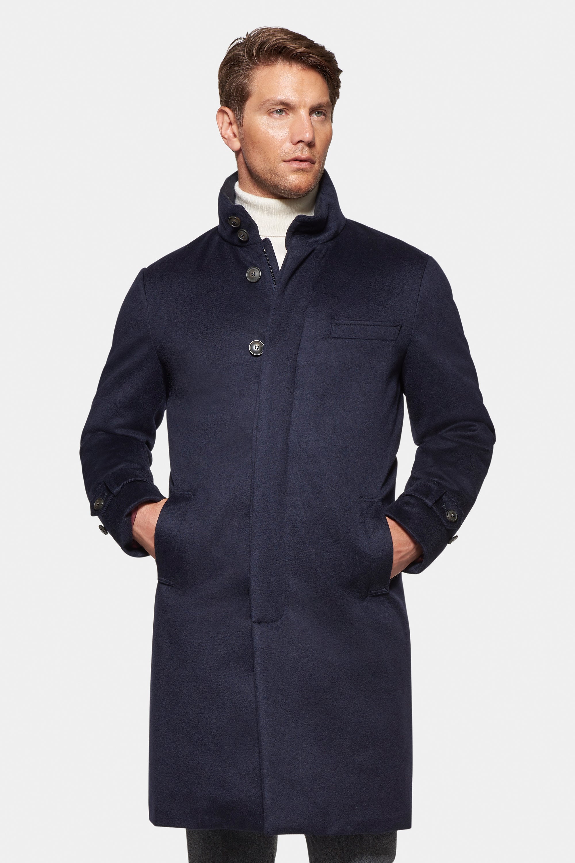 Pure Cashmere Topcoat, Navy – Norwegian Wool Pure Cashmere Topcoat, Navy – Norwegian Wool