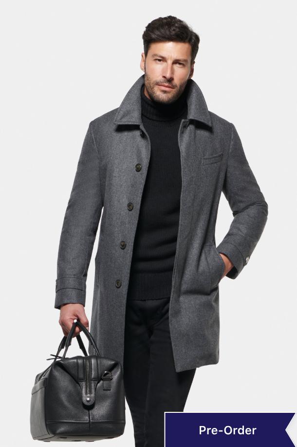 ジャケット・アウター volume wool tailored coat charcoal gray Stretch Wool Euro Coat, Charcoal Melange – Norwegian Wool